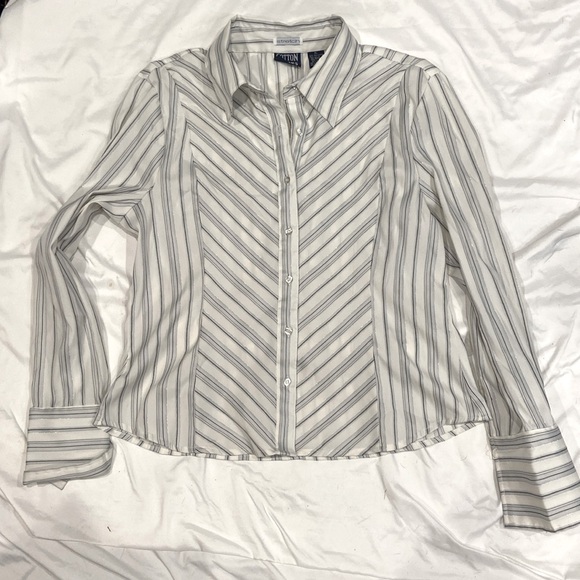 Cotton Works stretchable striped long sleeve shirt - Picture 1 of 5